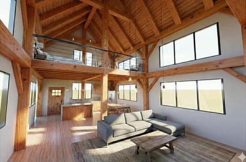 20×32 Center Post Colonial timber frame